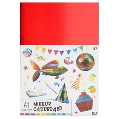 Пакет огледален картон A4 250 GSM - 10 листа, 10 цвята