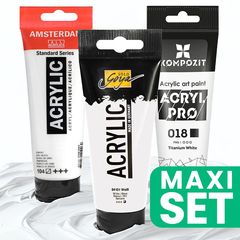 Предимства на комплекта от 3 акрилни бели бои