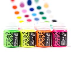 ROSA TALENT Флуоресцентна акрилна боя за текстил 20 ml | Различни нюанси