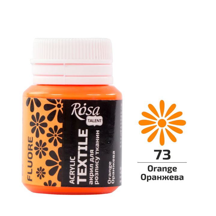 ROSA TALENT Флуоресцентна акрилна боя за текстил 20 ml | orange