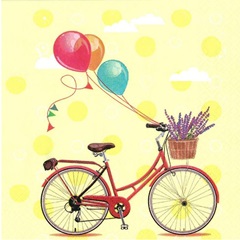 Салфетки за декупаж Bicycle with Balloons - 1 брой