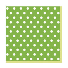 Салфетки за декупаж - Зелена на точки - 1 брой