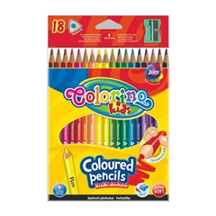 Триъгълни пастели Colorino с острилка, 18 опаковки
