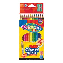 Триъгълни цветни моливи Colorino с острилка 12 бр.