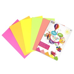 Цветна хартия флуресцентна А4 - комплект 40 броя