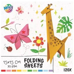 Цветни листове за сгъване 15×15 см - 120 листа - 70 GSM