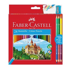 Цветни моливи Faber-Castell шестоъгълни / комплект от 24 цвята