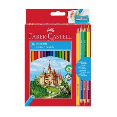 Цветни моливи Faber-Castell шестоъгълни / комплект от 36 цвята
