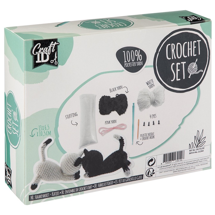 Творчески комплект за плетене на една кука  | котенца