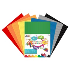 Вълнообразна цветна хартия А4 - комплект 8 броя